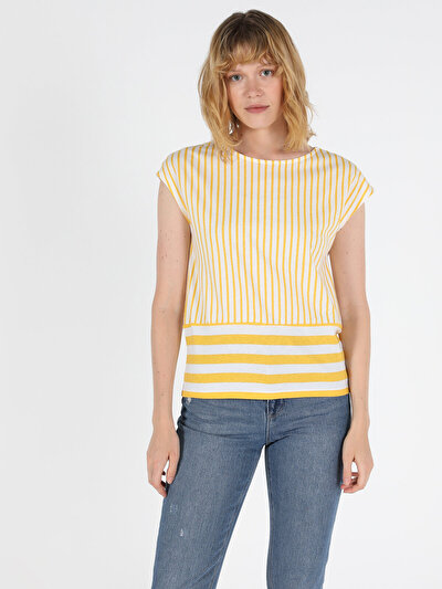 Image de T-shirt À Manches Courtes Jaune Regular Fit Femme