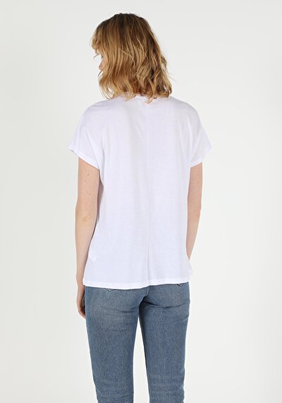 Image de T-shirt À Manches Courtes Blanc Regular Fit Femme