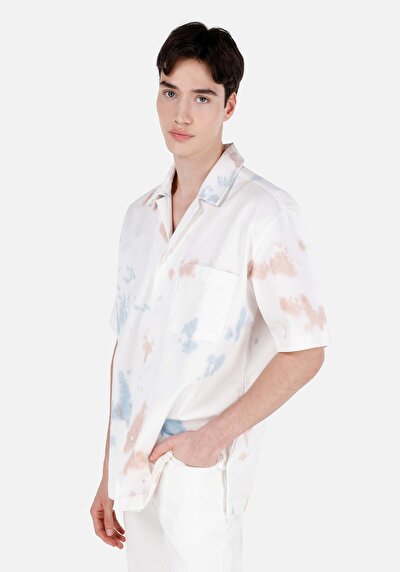 Image de Chemise À Manches Courtes Beige Oversize Fit Homme