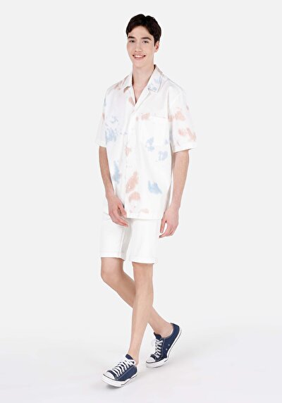 Image de Chemise À Manches Courtes Beige Oversize Fit Homme