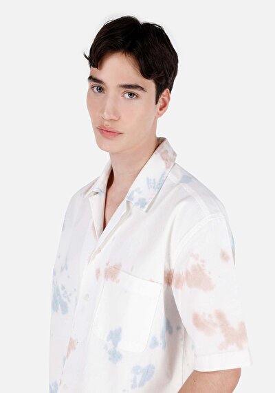 Image de Chemise À Manches Courtes Beige Oversize Fit Homme