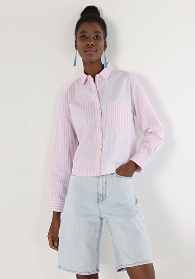 Image de Chemise À Manches Longues Rose Regular Fit   Femme