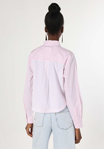 Image de Chemise À Manches Longues Rose Regular Fit   Femme