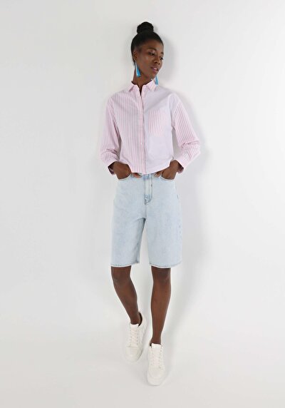 Image de Chemise À Manches Longues Rose Regular Fit Femme