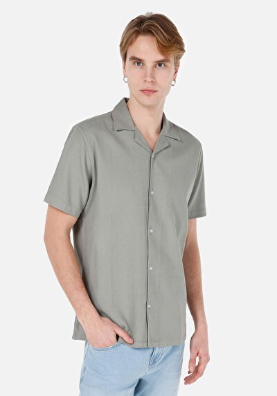 Image de Chemise À Manches Courtes Kaki  Regular Fit Homme