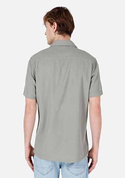 Image de Chemise À Manches Courtes Kaki Regular Fit Homme
