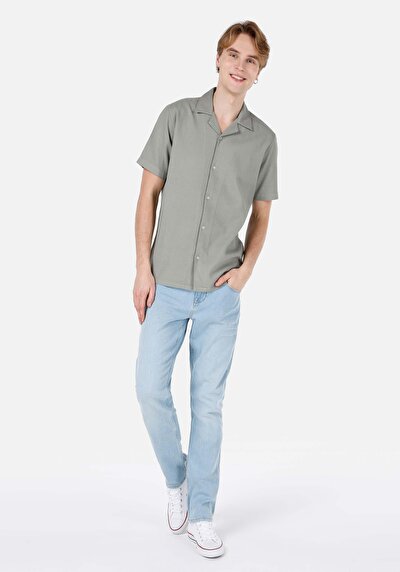 Image de Chemise À Manches Courtes Kaki Regular Fit Homme