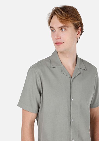 Image de Chemise À Manches Courtes Kaki Regular Fit Homme