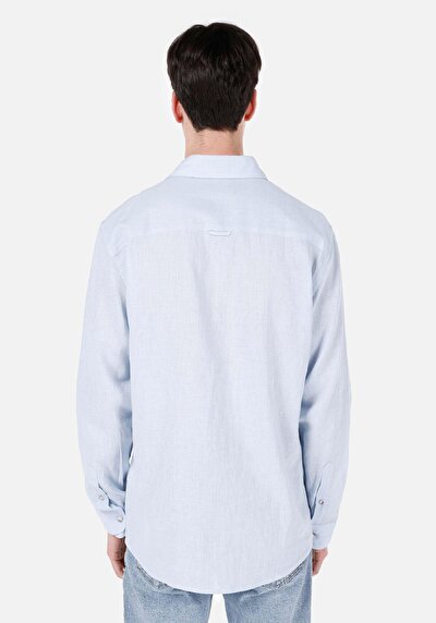 Image de Chemise À Manches Longues Bleu Comfort Fit   Homme