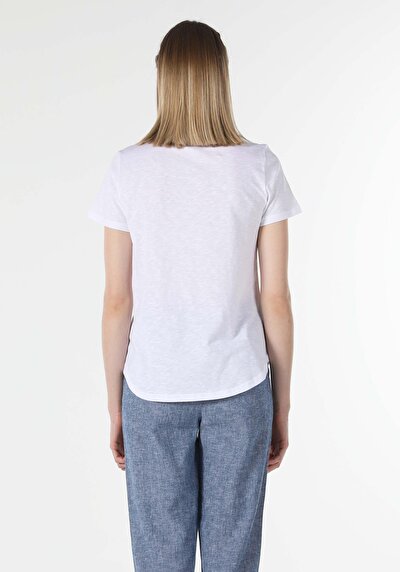 Image de T-shirt À Manches Courtes Blanc Regular Fit  Femme