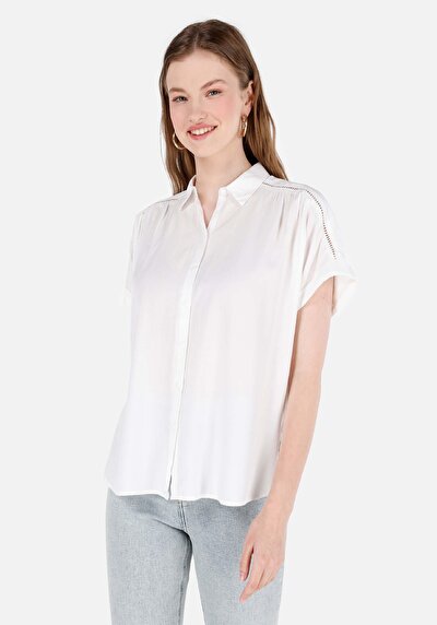Image de Chemise À Manches Courtes Blanc Regular Fit Femme