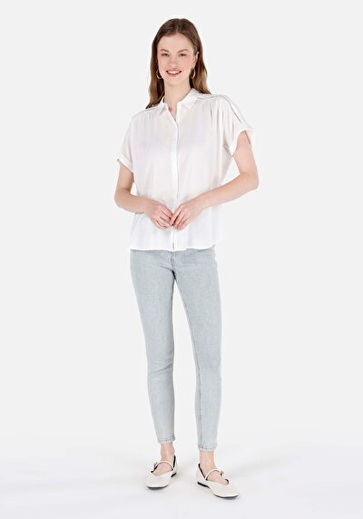 Image de Chemise À Manches Courtes Blanc  Regular Fit Femme
