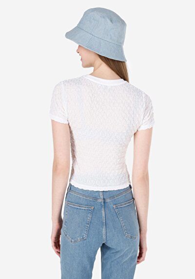 Image de T-shirt À Manches Courtes Blanc Slim Fit Droit Femme
