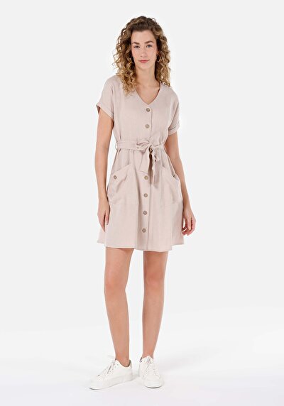 Image de Robe Beige Regular Fit    Femme