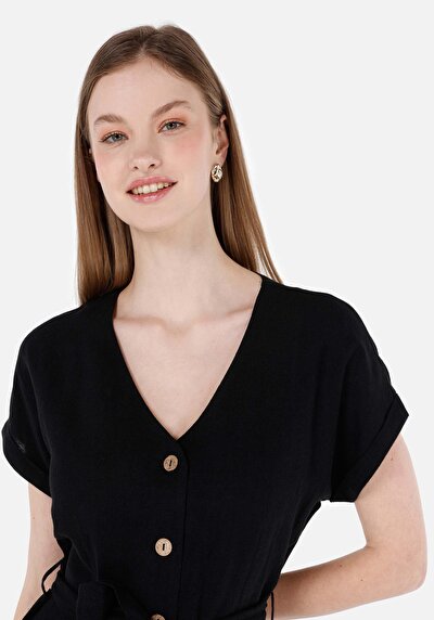 Image de Robe Noir Regular Fit    Femme