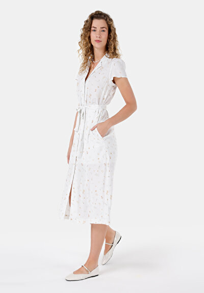 Afficher les détails de Robe Blanc Regular Fit    Femme