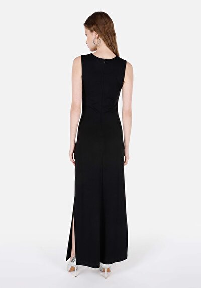 Image de Robe Noir Slim Fit Manches Courtes Femme