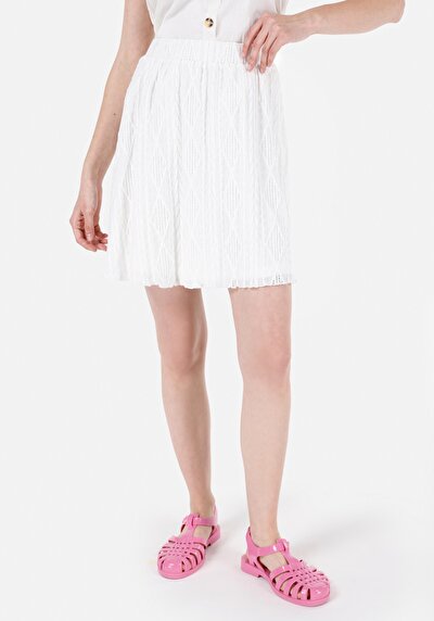 Image de Jupe Blanc Regular Fit Jakarli Verrouillage Mini Femme