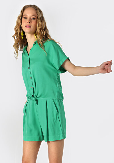 Image de Vert Femmes Chemise À Manches Courtes