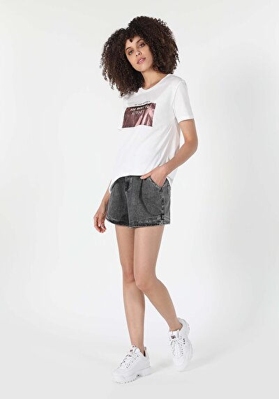 Image de T-shirt À Manches Courtes Blanc Regular Fit  Femme