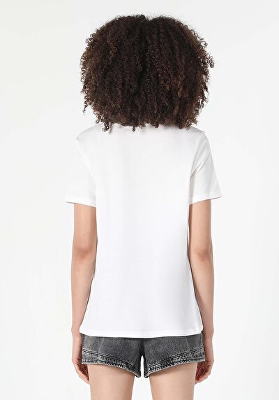 Image de T-shirt À Manches Courtes Blanc Regular Fit  Femme