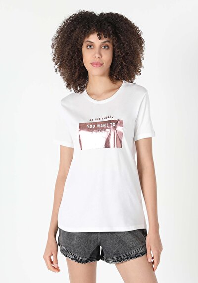 Image de T-shirt À Manches Courtes Blanc Regular Fit  Femme