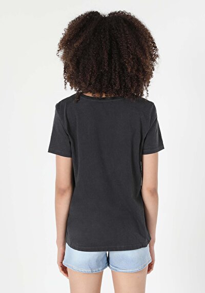 Image de T-shirt À Manches Courtes Anthracite Regular Fit Femme
