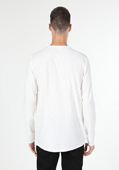 Image de T-shirt À Manches Longues Blanc Regular Fit  Homme