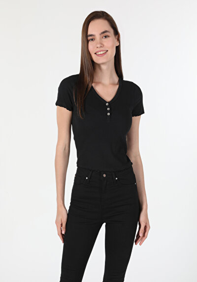 Image de T-shirt À Manches Courtes Noir Femme