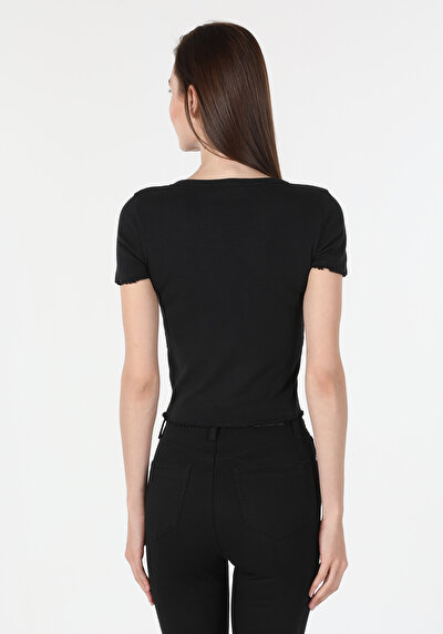 Image de T-shirt À Manches Courtes Noir   Femme