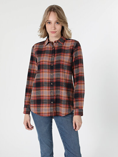 Image de Chemise À Manches Longues Marron Regular Fit   Femme