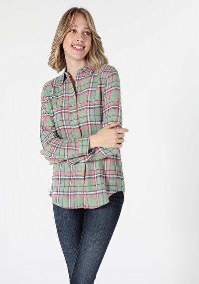 Image de Chemise À Manches Longues Vert Regular Fit Femme