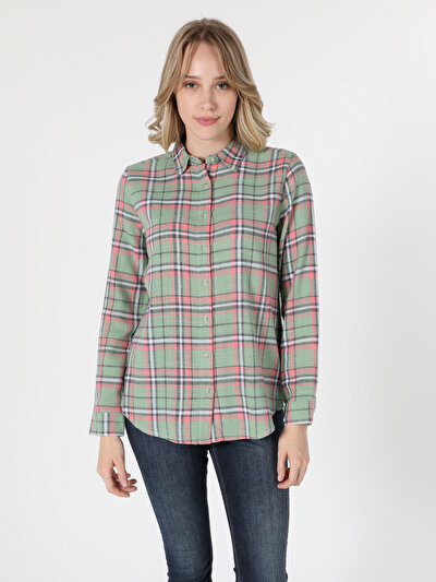 Image de Chemise À Manches Longues Vert Regular Fit   Femme