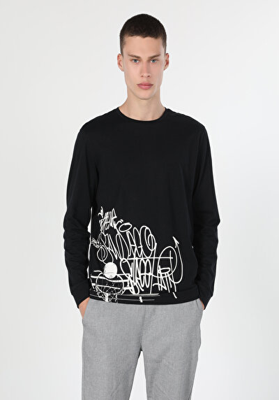 Image de T-shirt À Manches Longues Noir Regular Fit  Homme
