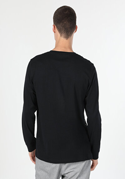Image de T-shirt À Manches Longues Noir Regular Fit  Homme
