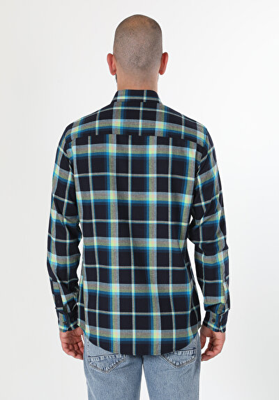 Image de Chemise À Manches Longues Marine Regular Fit   Homme