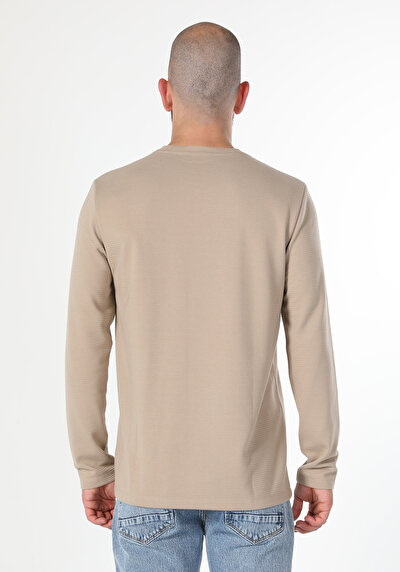 Image de T-shirt À Manches Longues Beige Regular Fit  Homme
