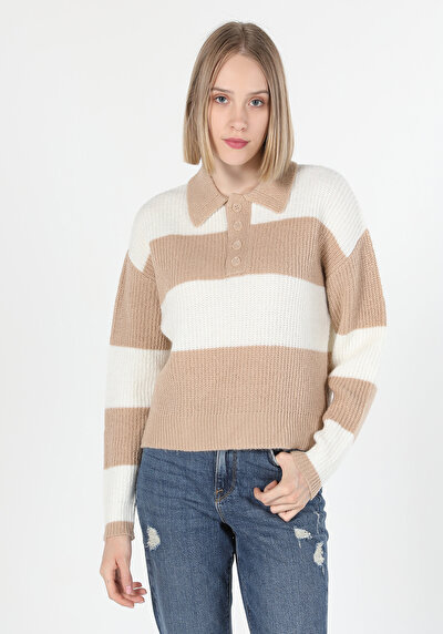 Afficher les détails de Pull Ecru Regular Fit   Femme