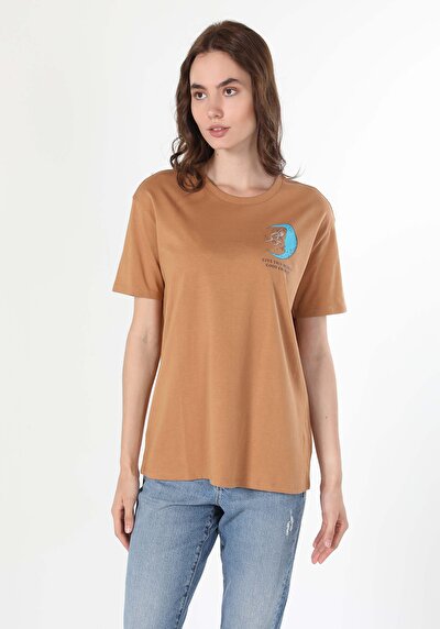 Image de T-shirt À Manches Courtes Beige Femme