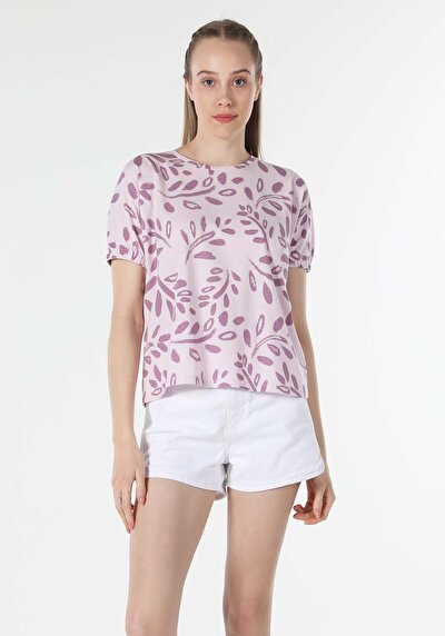 Image de T-shirt À Manches Courtes Violet Regular Fit  Femme