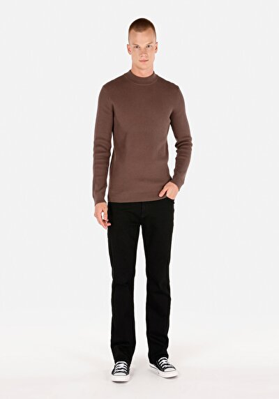 Image de Pull Marron Slim Fit Manches Longues  Homme