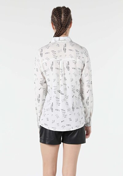 Image de Chemise À Manches Longues Blanc Regular Fit   Femme