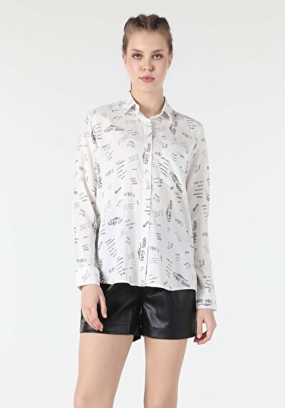 Image de Chemise À Manches Longues Blanc Regular Fit   Femme