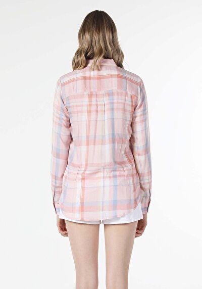 Image de Chemise À Manches Longues Rose Regular Fit Femme