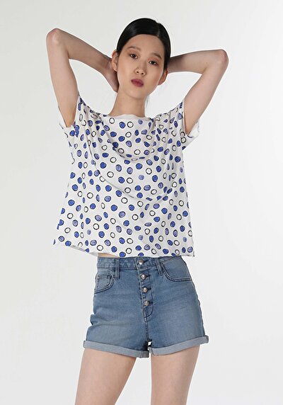 Image de T-shirt À Manches Courtes Blanc Regular Fit  Femme