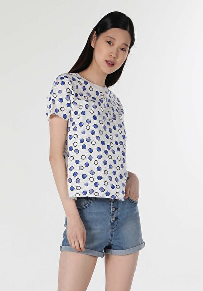 Image de T-shirt À Manches Courtes Blanc Regular Fit  Femme