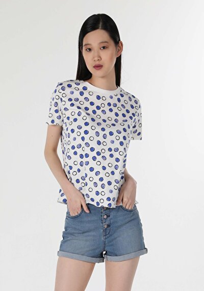 Image de T-shirt À Manches Courtes Blanc Regular Fit  Femme