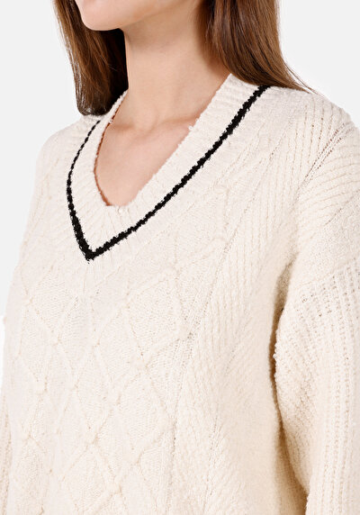 Image de Pull Ecru Comfort Fit Manches Longues  Femme