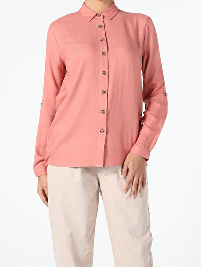 Image de Chemise À Manches Longues Rouge Regular Fit   Femme