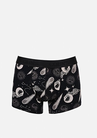 Image de Sous-vêtements Noir Modern Fit Imprimé Homme